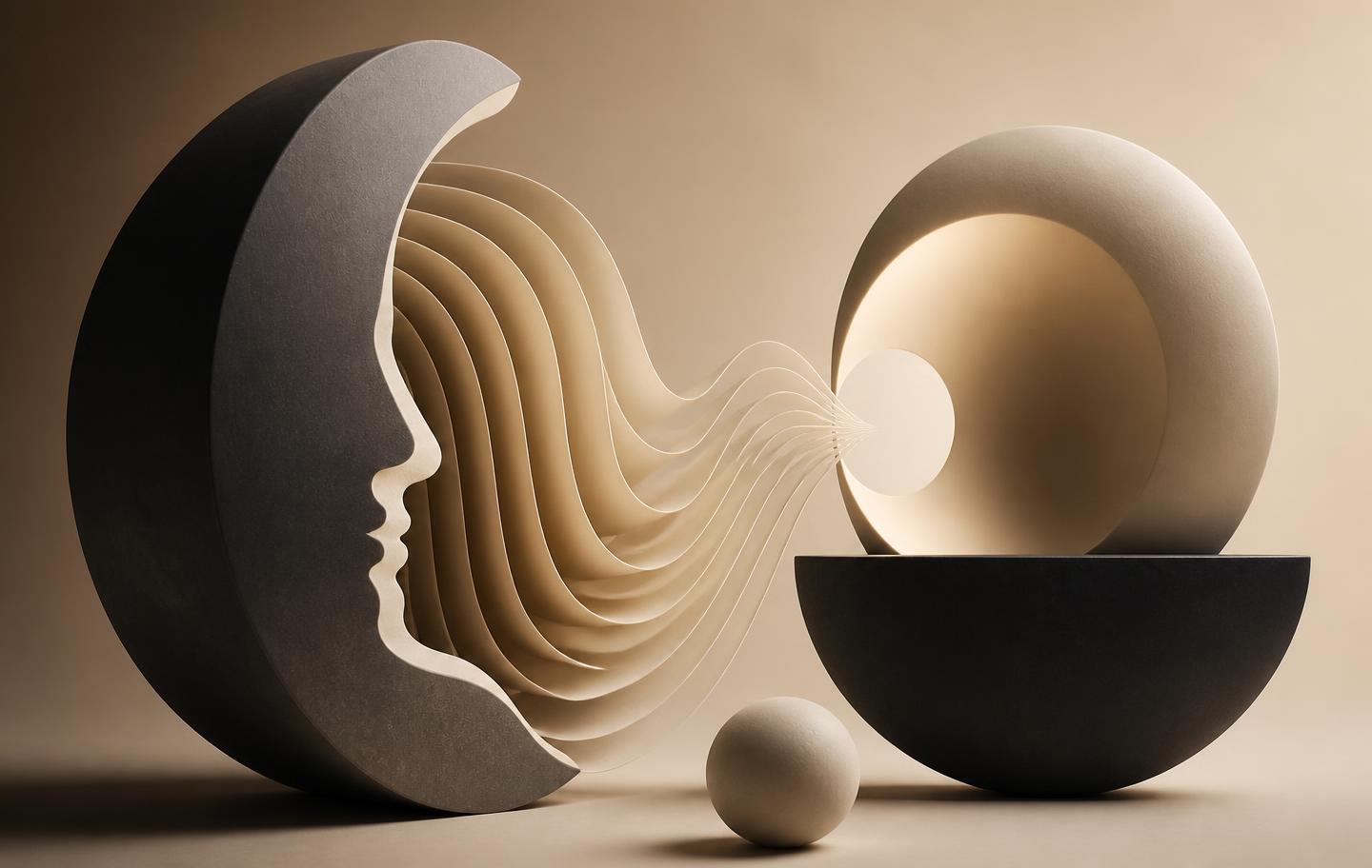 Formes abstraites évoquant la voix et la résonance